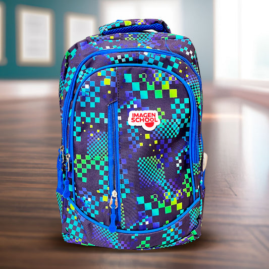 Mochila Escolar Imagen School Para Niño / Con Estampado Geométrico / Surtida