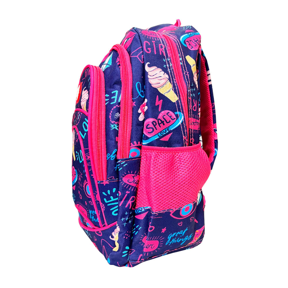 Mochila Escolar Imagen School Par Niña / Estampada / 3 Compartimiento / Surtida