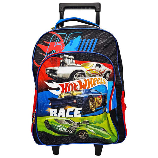 Mochila Hot Wheels Race Con Ruedas 17"
