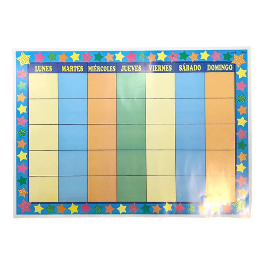 Poster Escolar Granmark Días de la Semana 70 cm x 50 cm
