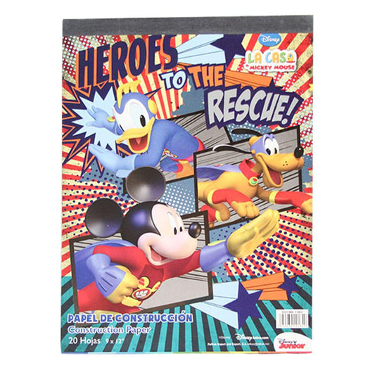 Papel de Construcción Disney 9" x 12" 20 Hojas