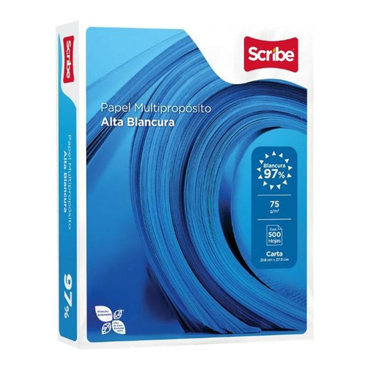 Resma de Papel Carta Blanco Scribe 500 Hojas