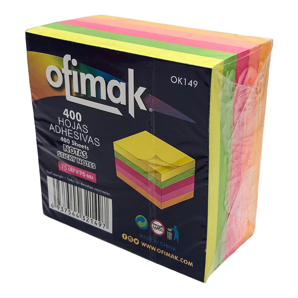 Notas Ofimak Adh 7.5 X 7.5 cm Cubo Neon X 400H Dp36