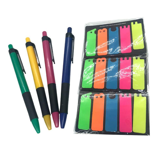 Set de Bolígrafos Imagen School Con Marcadores de Páginas 7 Piezas