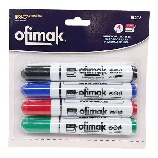 Marcador Para Tablero Ofimak 4 Piezas