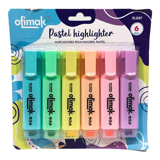 Resaltadores Ofimak Pasteles 6 Colores