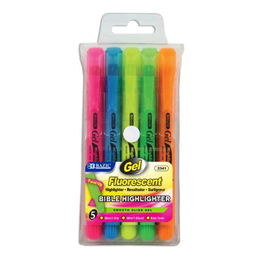 Resaltadores Bazic en Gel X5 Colores -Surt