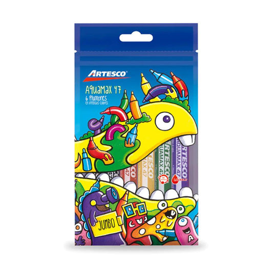 Marcadores Artesco Jumbo 6 Colores