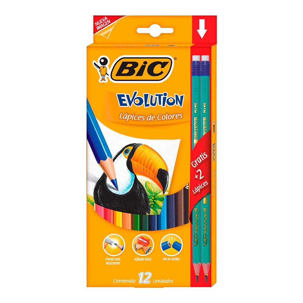 Lápices de Colores Bic Evolution 12 Colores