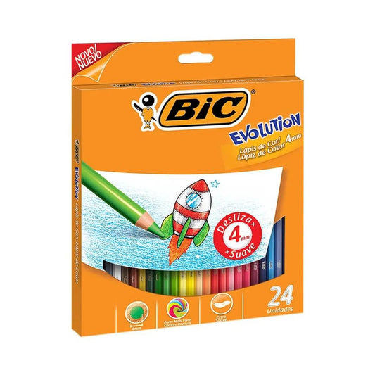 Lápices de Colores Bic Evolution Mina Gruesa 24 Colores