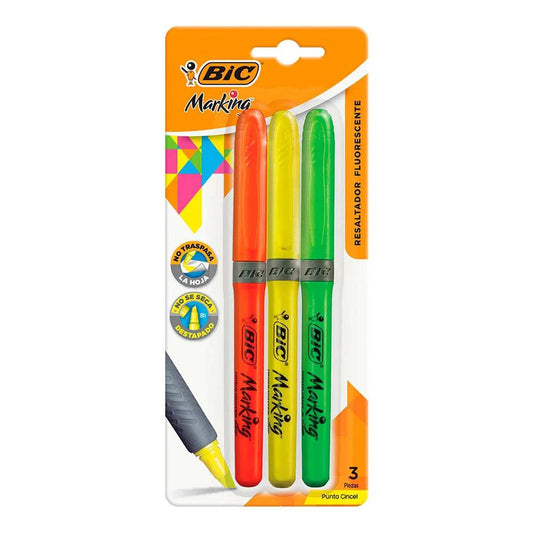 Resaltadores Fluorescentes Bic Making 3 Piezas - Surtido