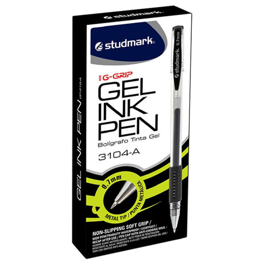 Bolígrafo Studmark Gel 0.7 mm Negro 12 Piezas