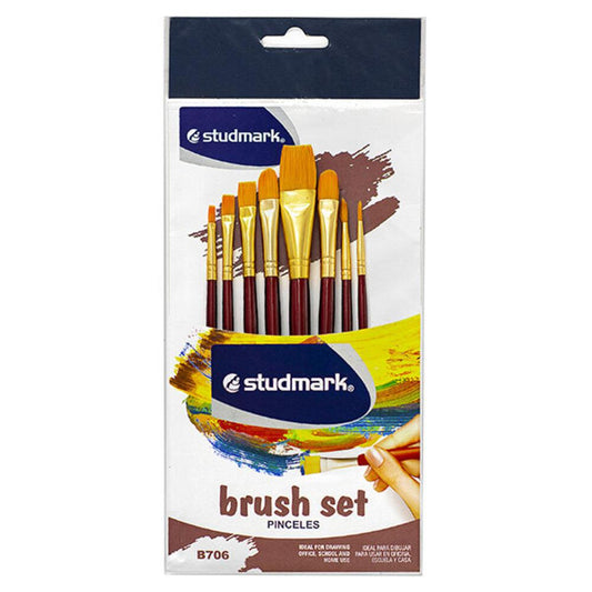 Pinceles Studmark de Nylon 8 Piezas - Surtido