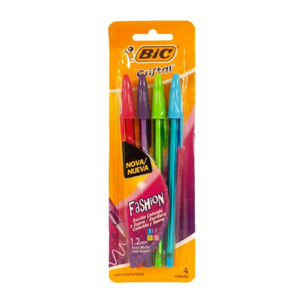 Bolígrafo Bic Crystal Fashion 4 Piezas