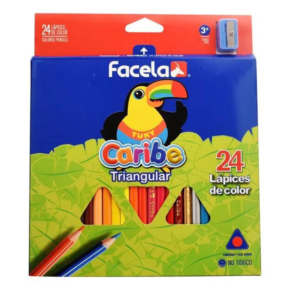 Lápices de Colores Facela Triangular de 24 Colores