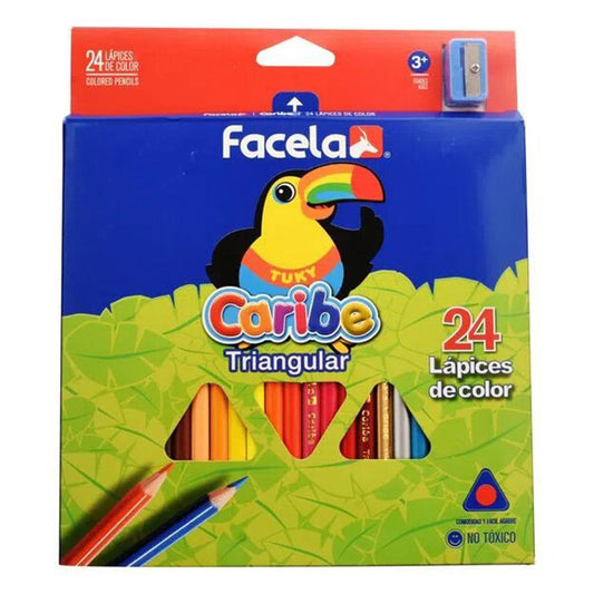 Lápices de Colores Facela Triangular de 24 Colores