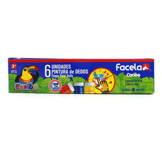 Pintura de Dedos Caribe X 6 Colores Facela
