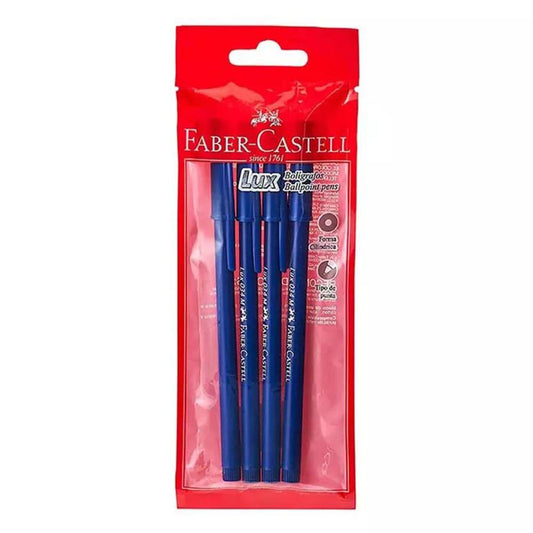 Bolígrafo Lux Faber Castell 034-M Negro 4 Piezas