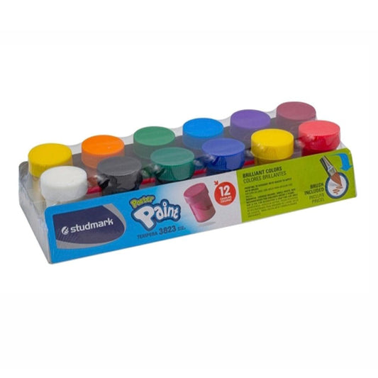 Tempera Studmark de 12 Colores Con Pincel