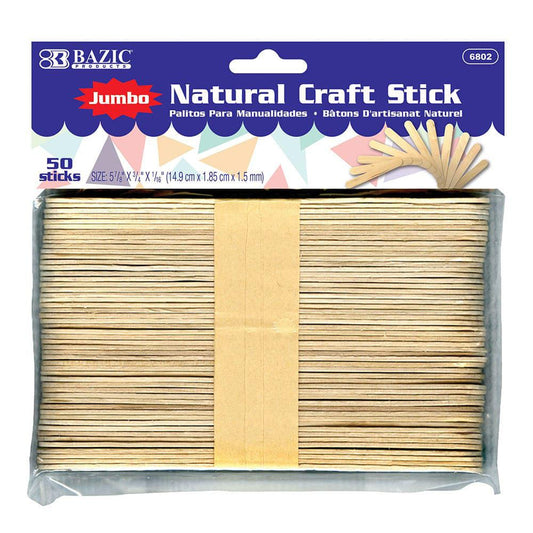 Palitos de Paleta Jumbo Bazic 50 Piezas