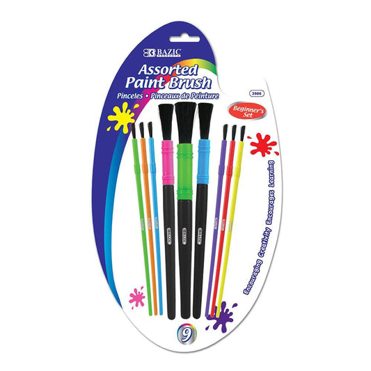 Pinceles Bazic Watercolor Para Niños 9 Piezas
