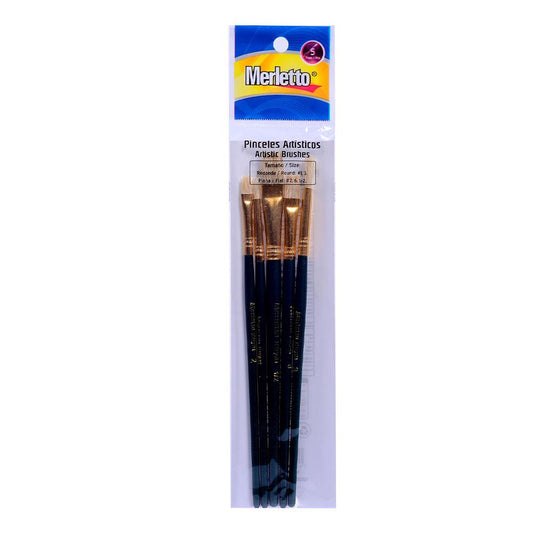 Pinceles de Madera Merletto 5 Piezas