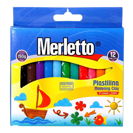 Masilla Merletto de Colores 12 Piezas