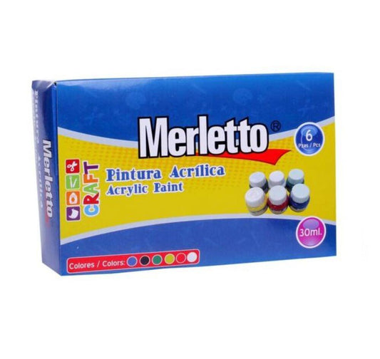 Pintura Acrílica Merletto de 30 ml 6 Piezas