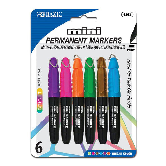 Marcadores Permanentes Bazic 6 Piezas - Surtido