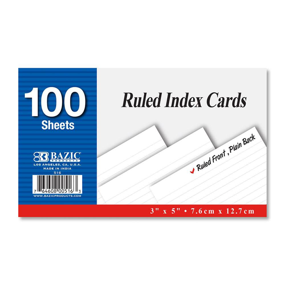 Fichas Rayadas Bazic 100 Hojas 3" x 5"