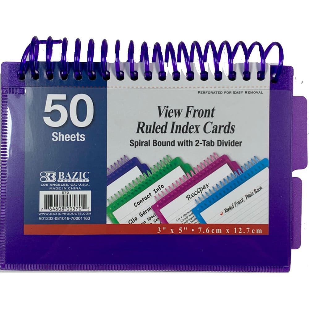 Fichas Rayadas Bazic Espiral 50 Hojas 3" x 5" - Surtido
