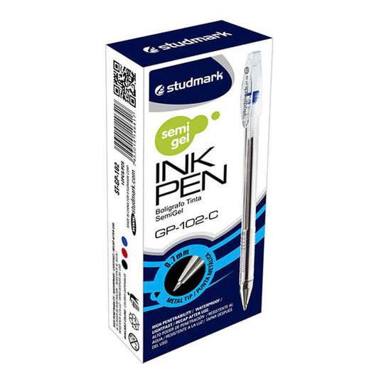 Bolígrafo Studmark Semi Gel Azul de 0.7 mm 12 Piezas