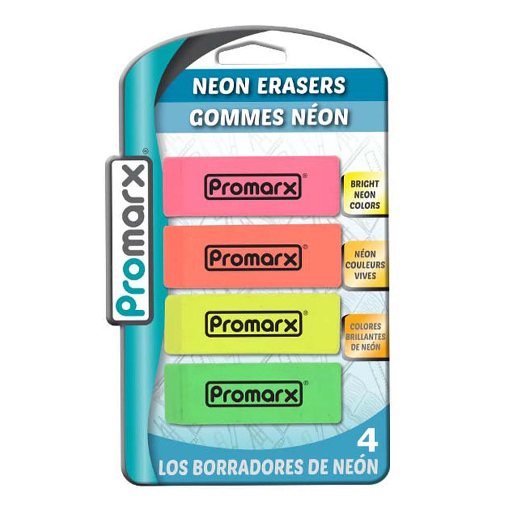 Borrador Promarx Neon 4 Piezas