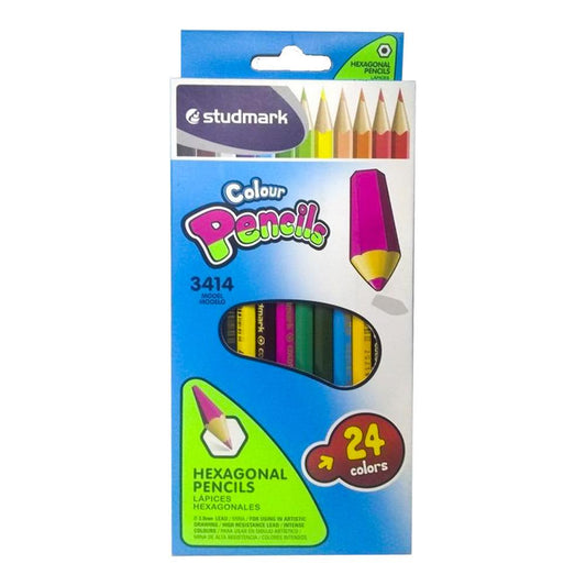 Lápices de Colores Studmark Hexagonal de 24 Piezas