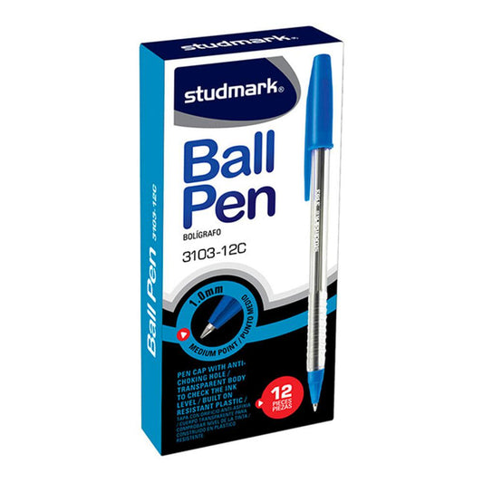 Bolígrafo Studmark Azul 12 Piezas