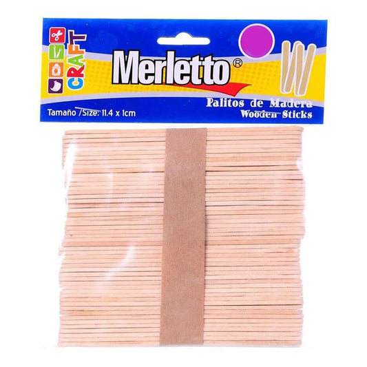 Palitos de Paleta Merletto Natural 100 Piezas