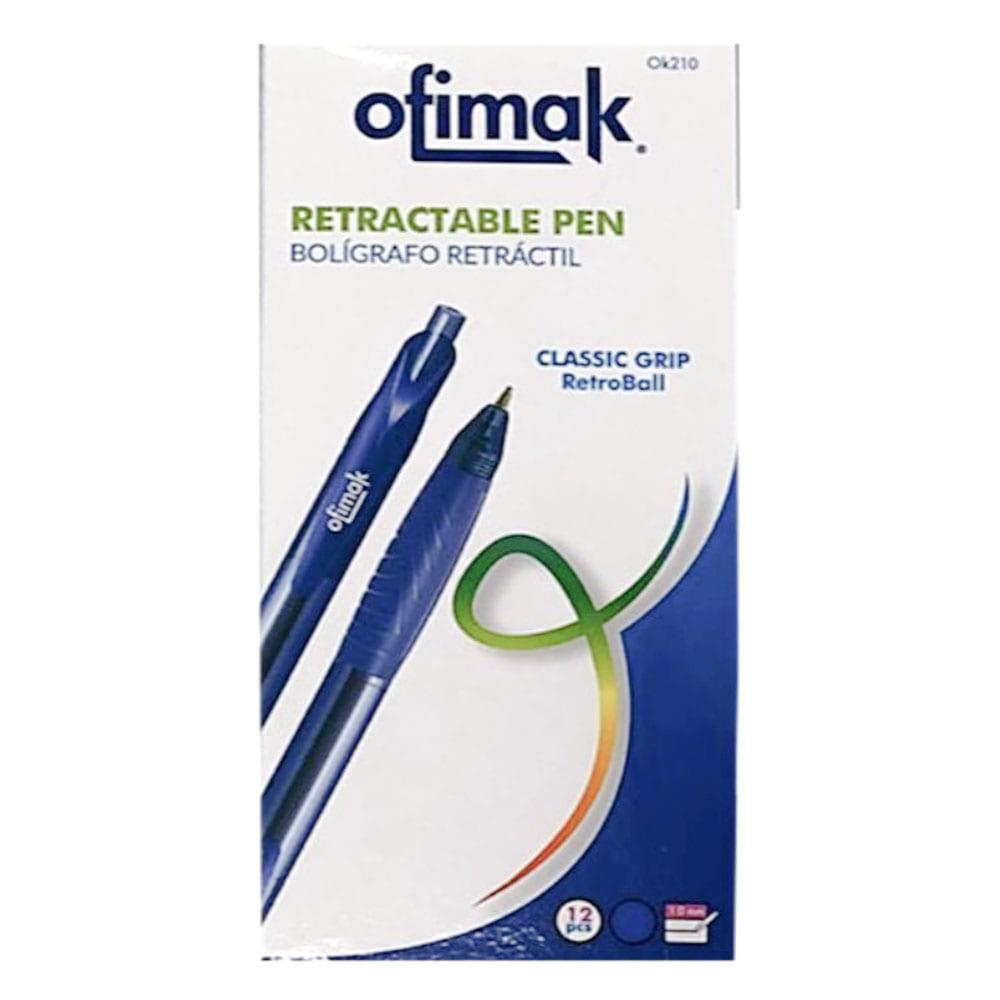 Bolígrafo Retráctil Ofimak Azul 12 Piezas