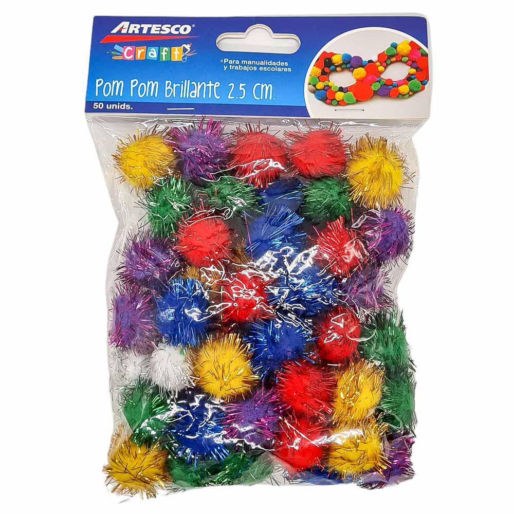 Pom Pom Brillante Metalizado Artesco 2.5 cm