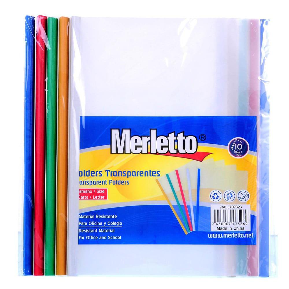 Folder Carta Merletto Transparente Con Barra 10 Piezas