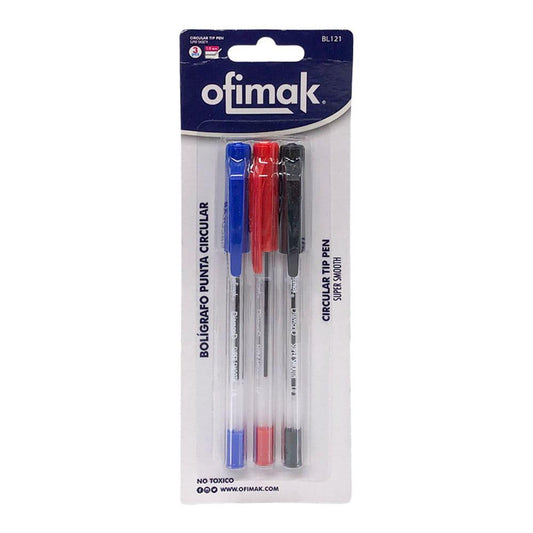 Bolígrafo Super Smooth Ofimak 3 Piezas