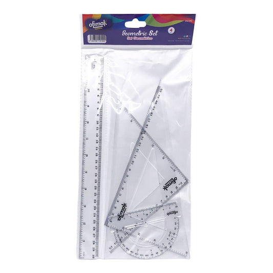 Set Geométrico Plástico Ofimak 4 Piezas