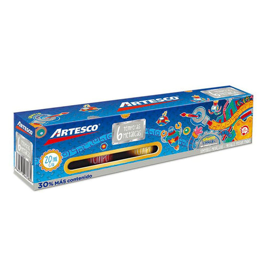 Tempera Artesco 6 Colores Metalicos 20 ml