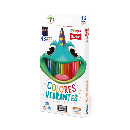 Lápices de Colores Scribe Triangular 13 Colores