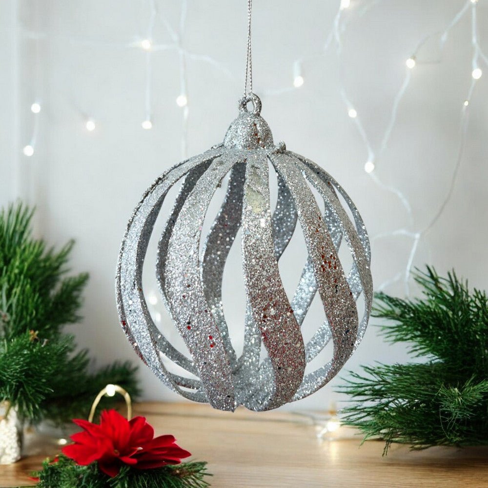 Esfera Navideña Decorativa 15 Cm Silver - Montefiori Christmas - Titan.com.pa - 7453121094572