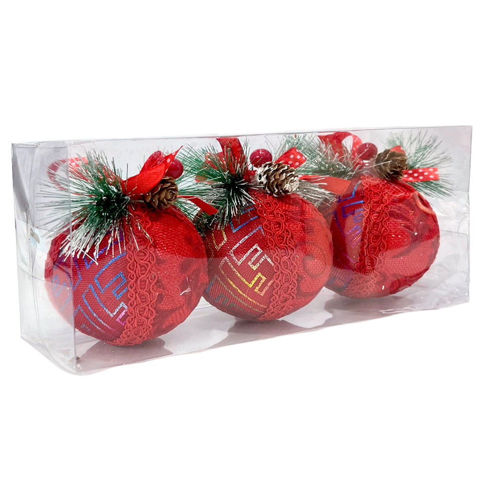 Esferas Decorativas Navideñas / Christmas Elegance / Set 3 Piezas Surtidas