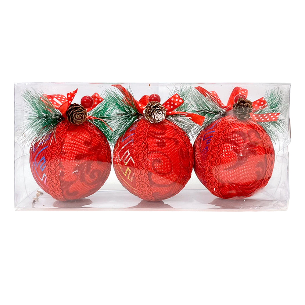 Esferas Decorativas Navideñas / Christmas Elegance / Set 3 Piezas Surtidas