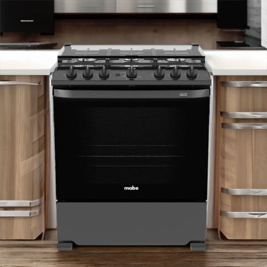 Estufa A Gas Mabe 30" / 6 Quemadores / Negra - Mabe - Titan.com.pa - 757638400756