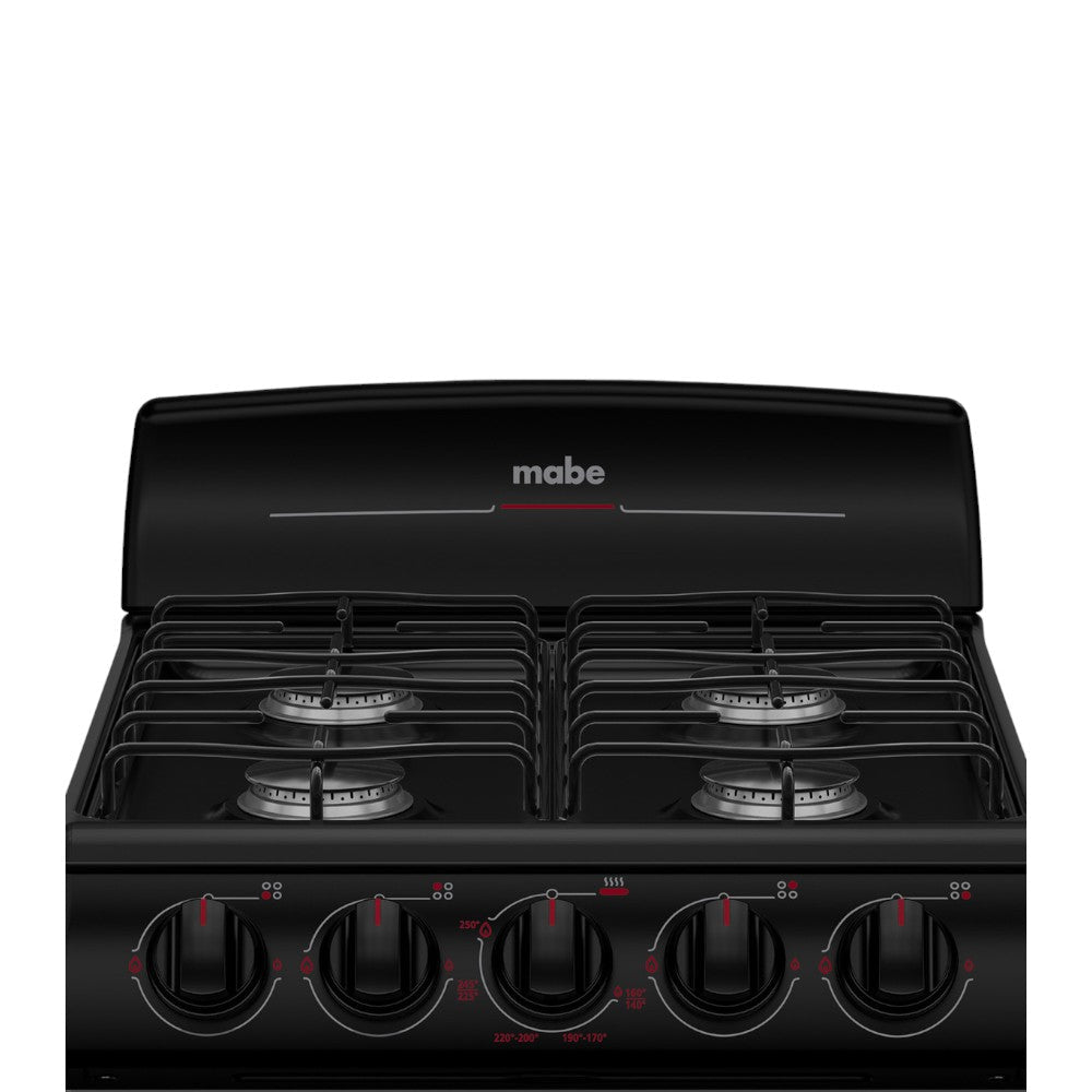 Estufa a Gas Mabe de 20" / 4 Quemadores / Negra - Mabe - Titan.com.pa - 757638392075