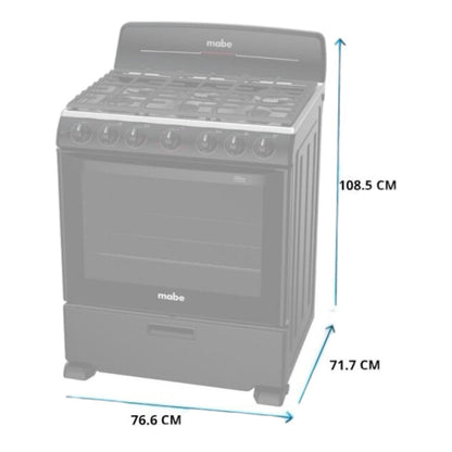 Estufa a Gas Mabe de 30" / 6 Quemadores / Negro / EM7658BFIN2 - Mabe - Titan.com.pa - 757638397063