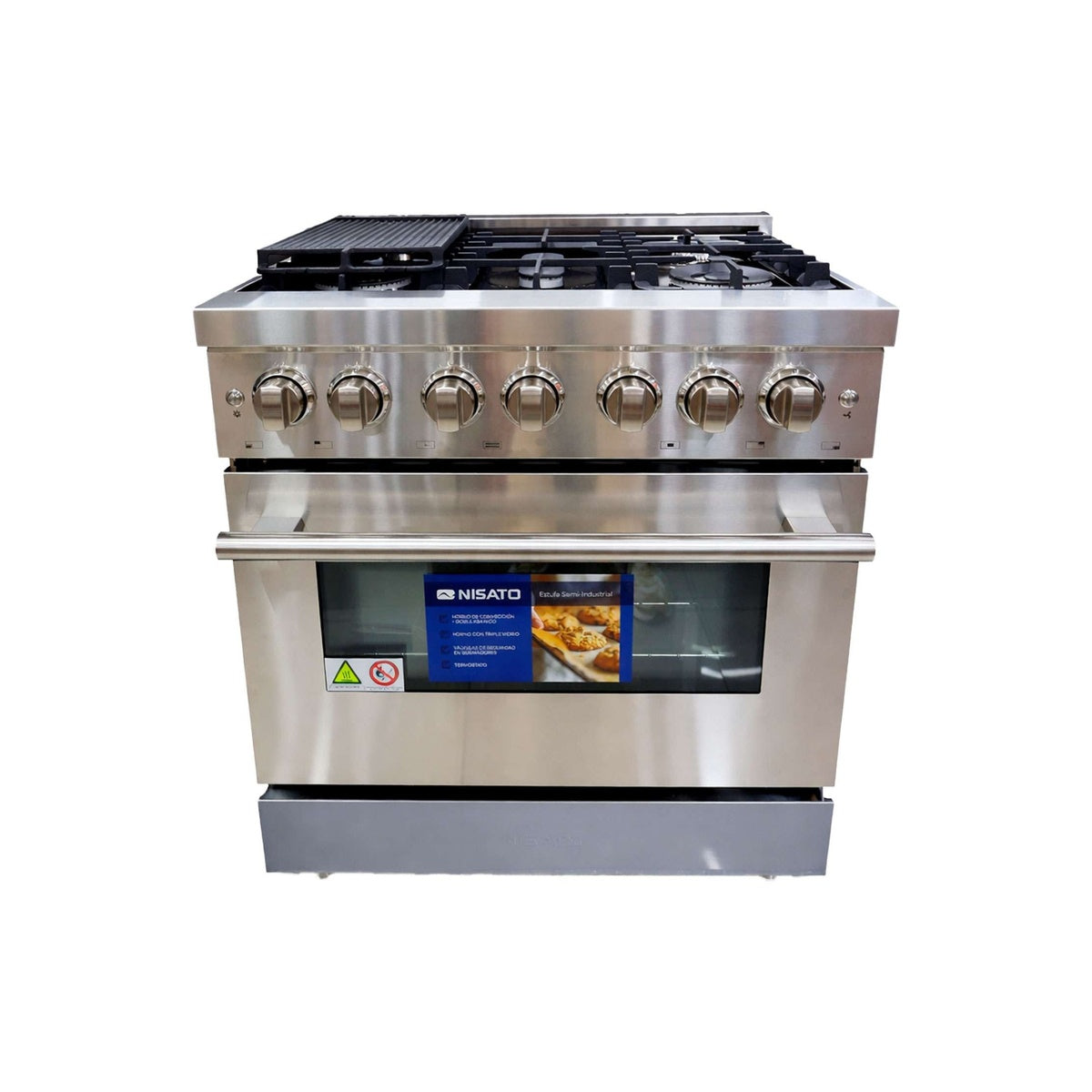 Estufa a Gas Nisato 30" Pulgadas 5 Quemadores Acero Inoxidable - NISATO - 11157373